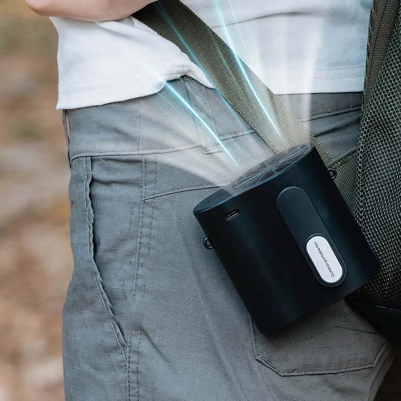 New Design Portable 3 Wind Speed Electric Mini Rechargeable Personal Cooling Outdoor Hanging Clip Neck Waist Fan Peaceful Pleasures Health and Wellness