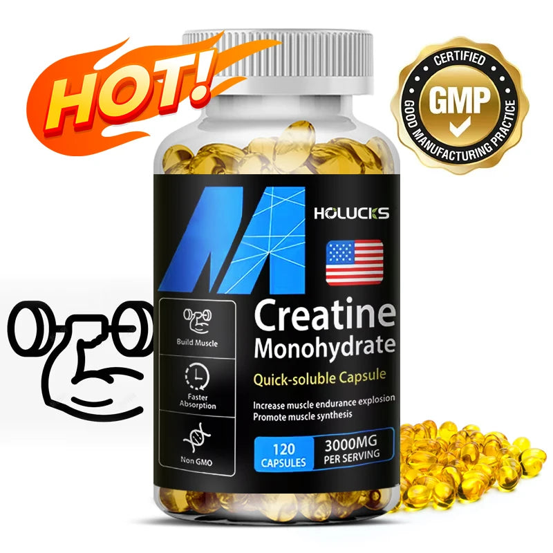 High Potency Creatine 3000mg Capsules, Support Brain & Muscle Cell Energy, Increases Power Output & Exercise Performance Peaceful Pleasures Health and Wellness