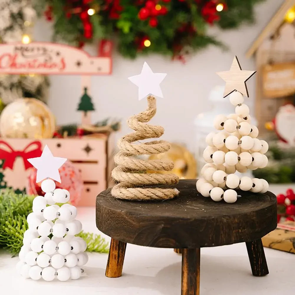 New Nordic Wooden Christmas Tree Ornament 1Pcs Creative Desktop Decoration Christmas Decor Peaceful Pleasures Health and Wellness