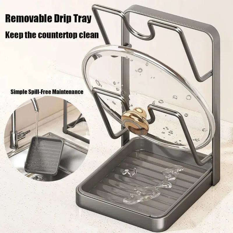 Kitchen Counter Organizer – Pot Lid, Cutting Board & Plate Rack