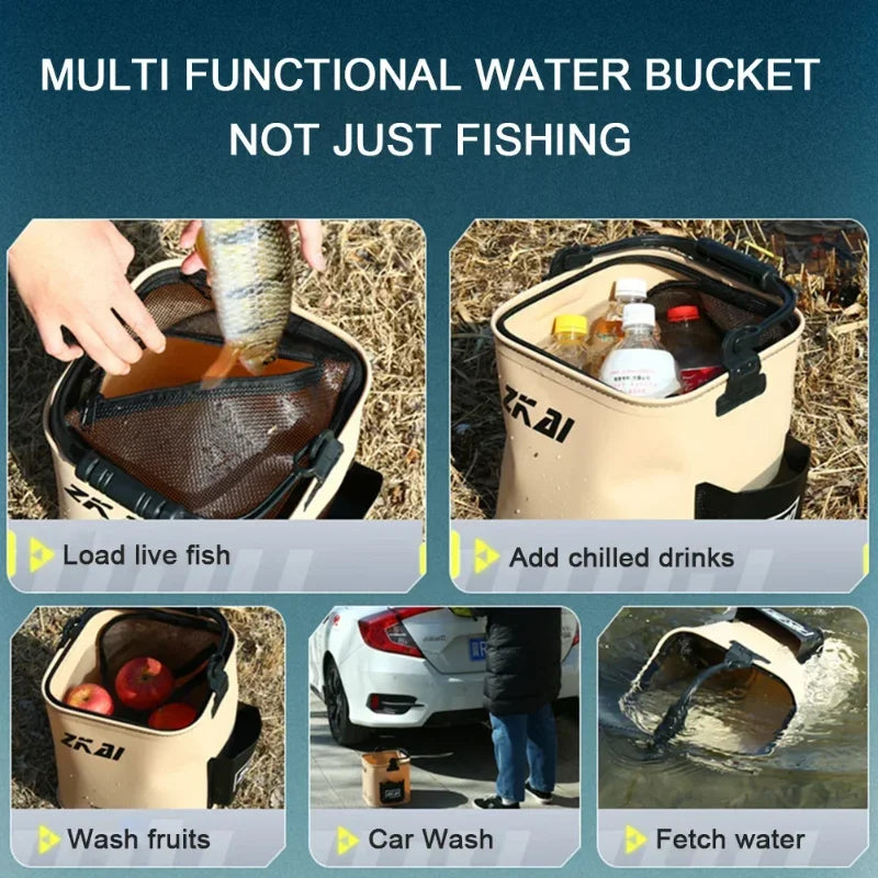 Large Capacity Fishing Tackle Storage Bucket, 8L/13L Durable Suitcase for All Fishing Gear and Outdoor Angling Accessories Peaceful Pleasures Health and Wellness