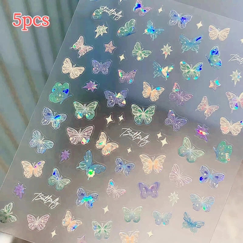Butterfly Laser Nail Art Stickers – Embossed Fairy Design