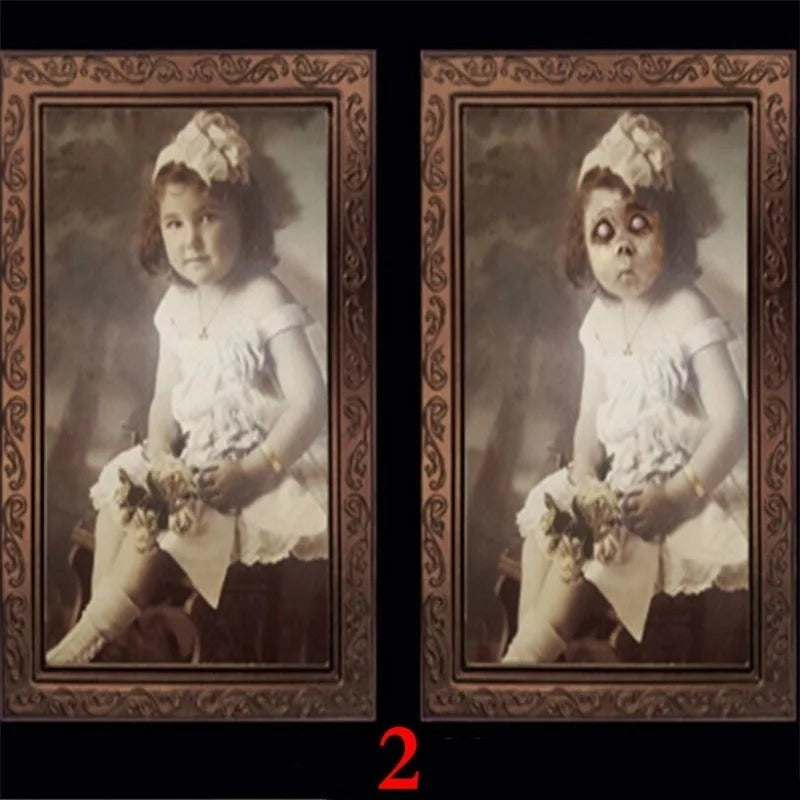 3D Changing Face Ghost Picture Frame Halloween Horror Decoration