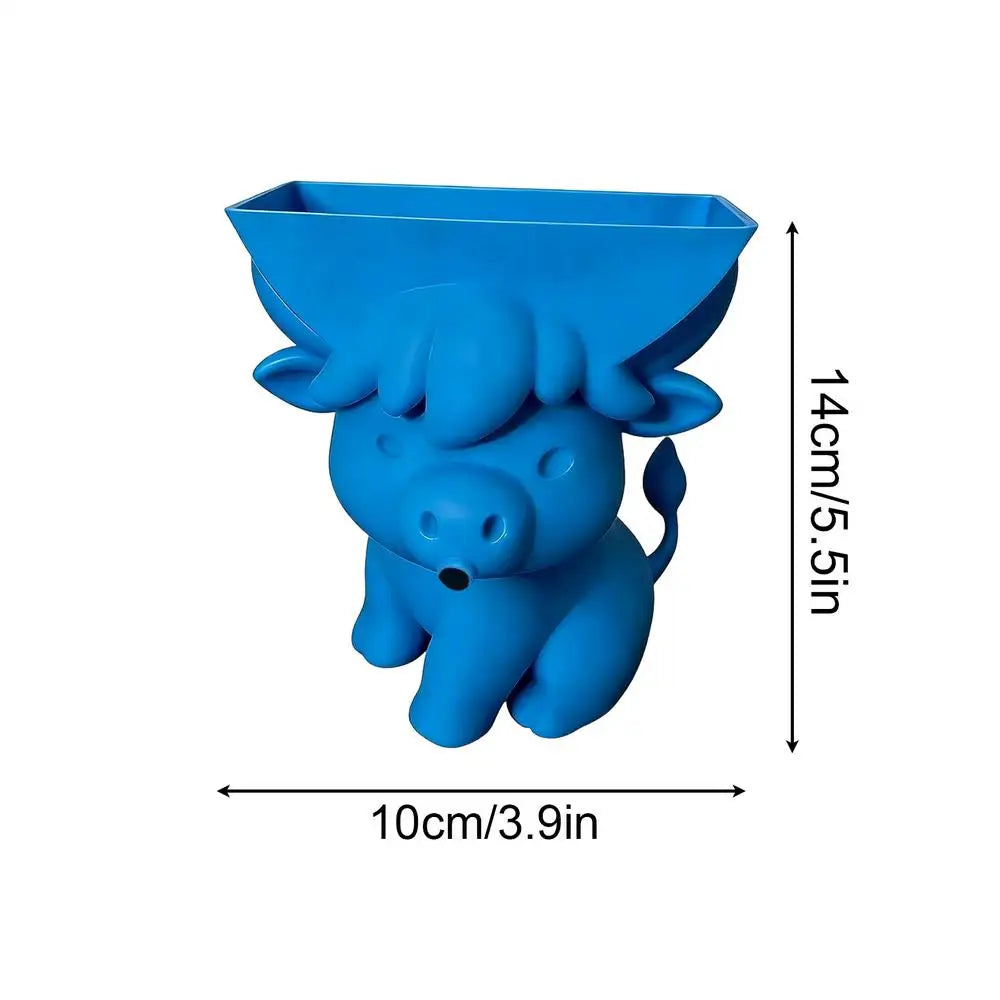 Sponge Holder With Drainage Cow Cute Decor Sponge Holder For Kitchen Sink For Home Apartment Dorm Farmhouse RV Bathroom Shower Peaceful Pleasures Health and Wellness Blue China Mainland
