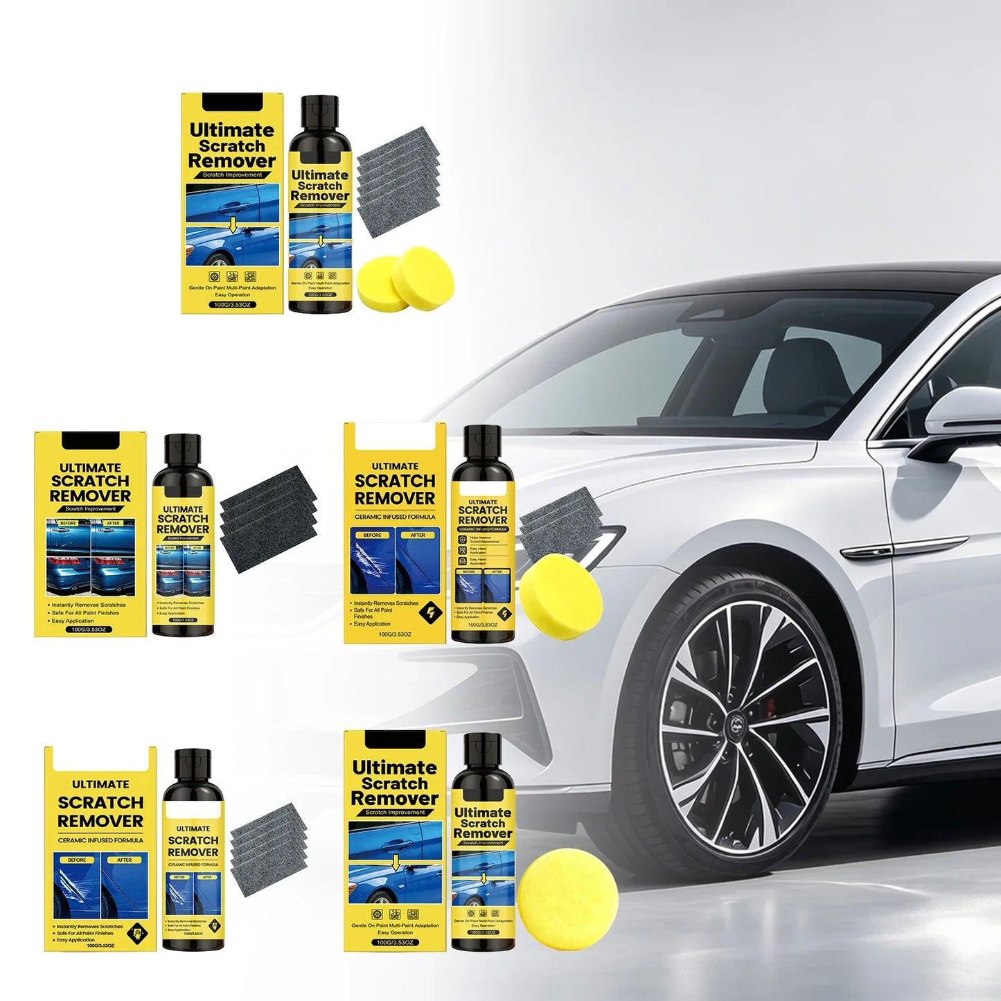 Car Scratch Remover Polish Kit – Swirl & Scuff Restorer