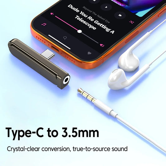 USB-C to 3.5mm Headphone Adapter | Folding Type-C AUX Jack Audio Jack Adapter Peaceful Pleasures Health and Wellness
