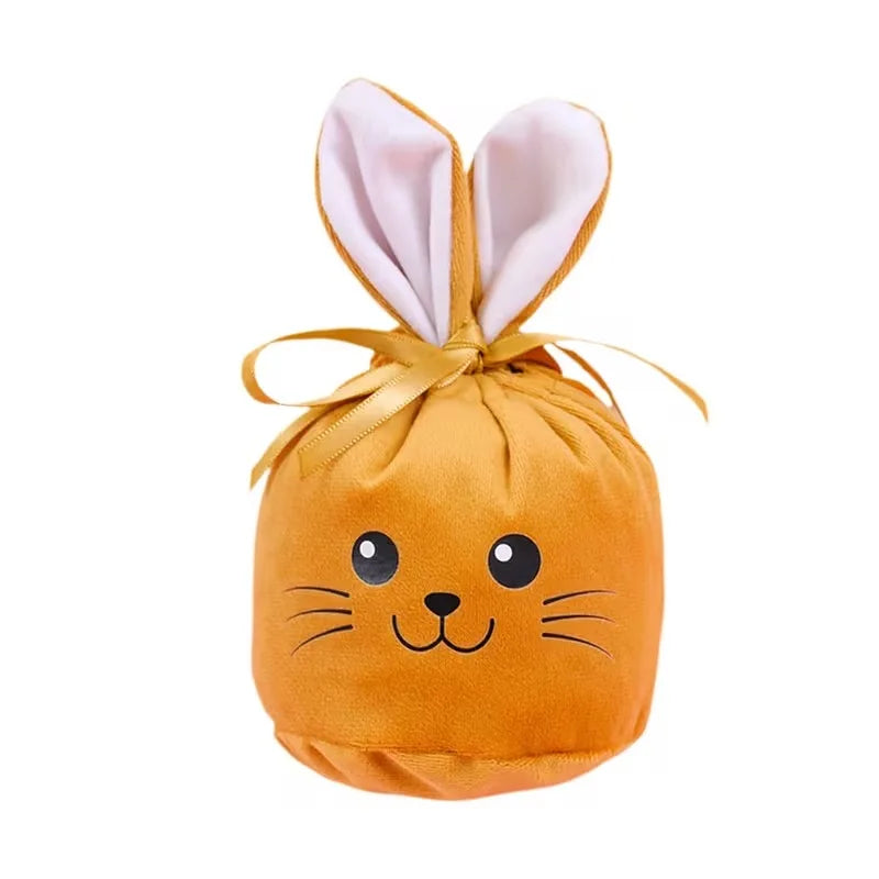 Easter Bunny Ears Velvet Drawstring Gift Bags – Party Favors