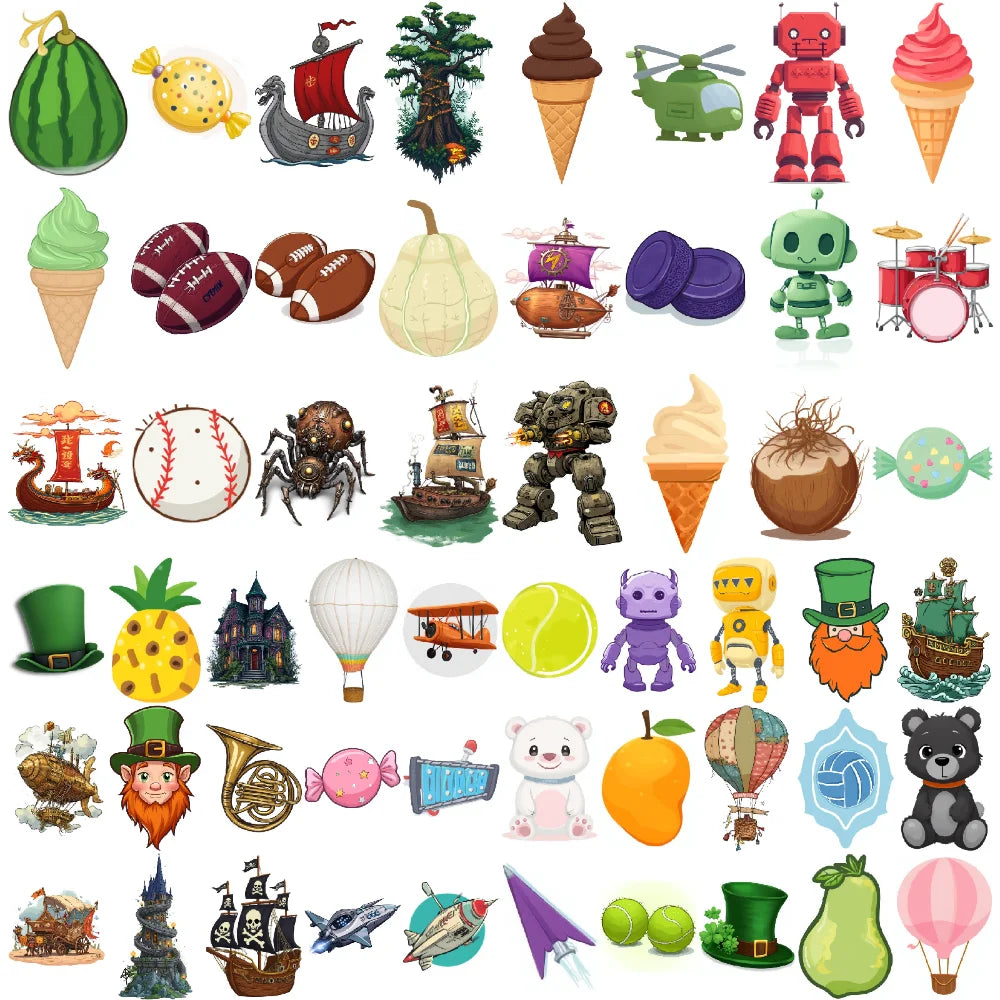 54-Piece Temporary Tattoo Stickers – Fun Designs for Kids & Adults