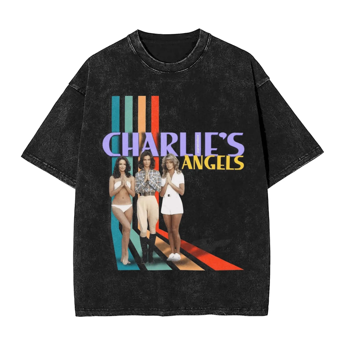 Men Women T-Shirt Charlies Angels Washed T Shirts Fashion Summer Tees Vintage Pattern Casual Clothes Plus Size 2XL Peaceful Pleasures Health and Wellness 1 S