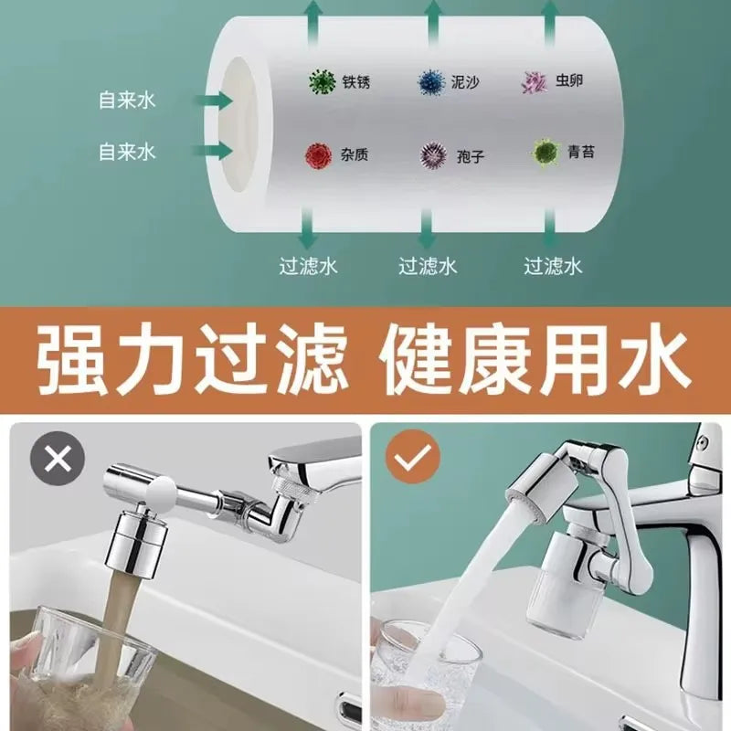 360° Rotatable Faucet Aerator | 2-Mode Metal Water Saver Nozzle
