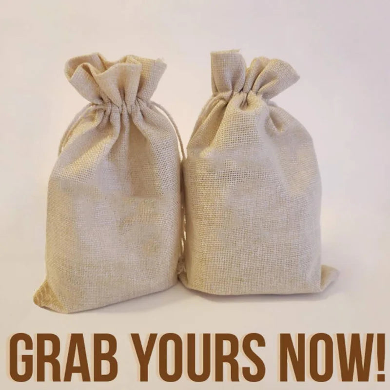 A36T-5.9 Inch X 8 Inch Natural Linen Burlap Bags With Jute Drawstring For Gift Bags Wedding Party Favors Jewelry Pouch, Snack Sa Peaceful Pleasures Health and Wellness
