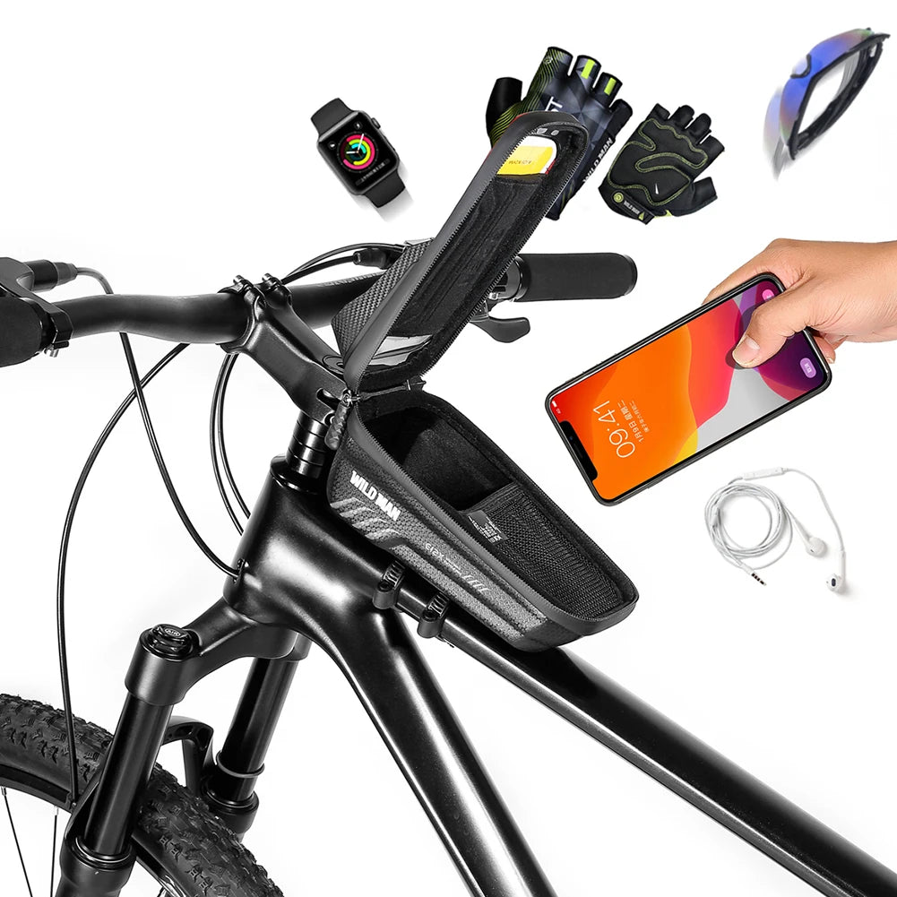 1L Bike Phone Handlebar Bag | Touchscreen Top Tube Frame Bag