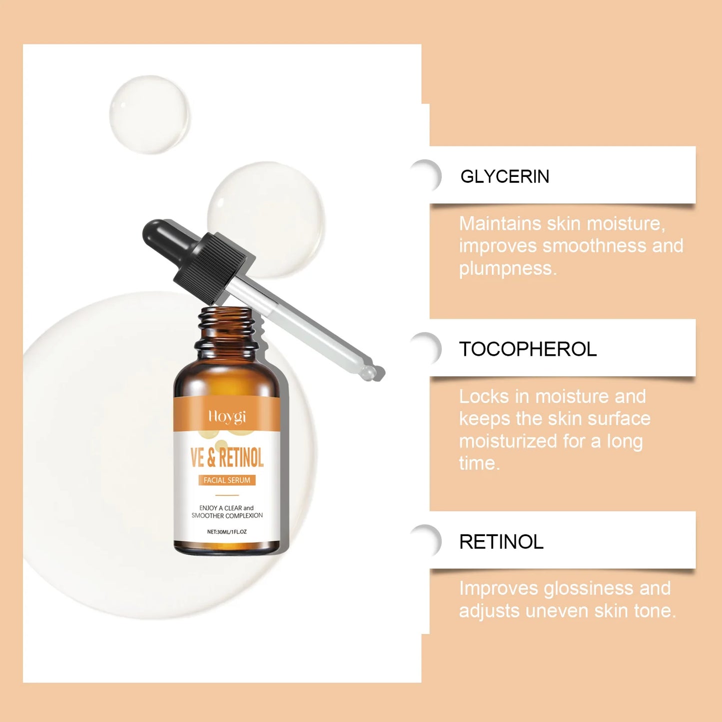 Retinol & Vitamin E Face Serum – Anti-Aging, Firming, Brightening