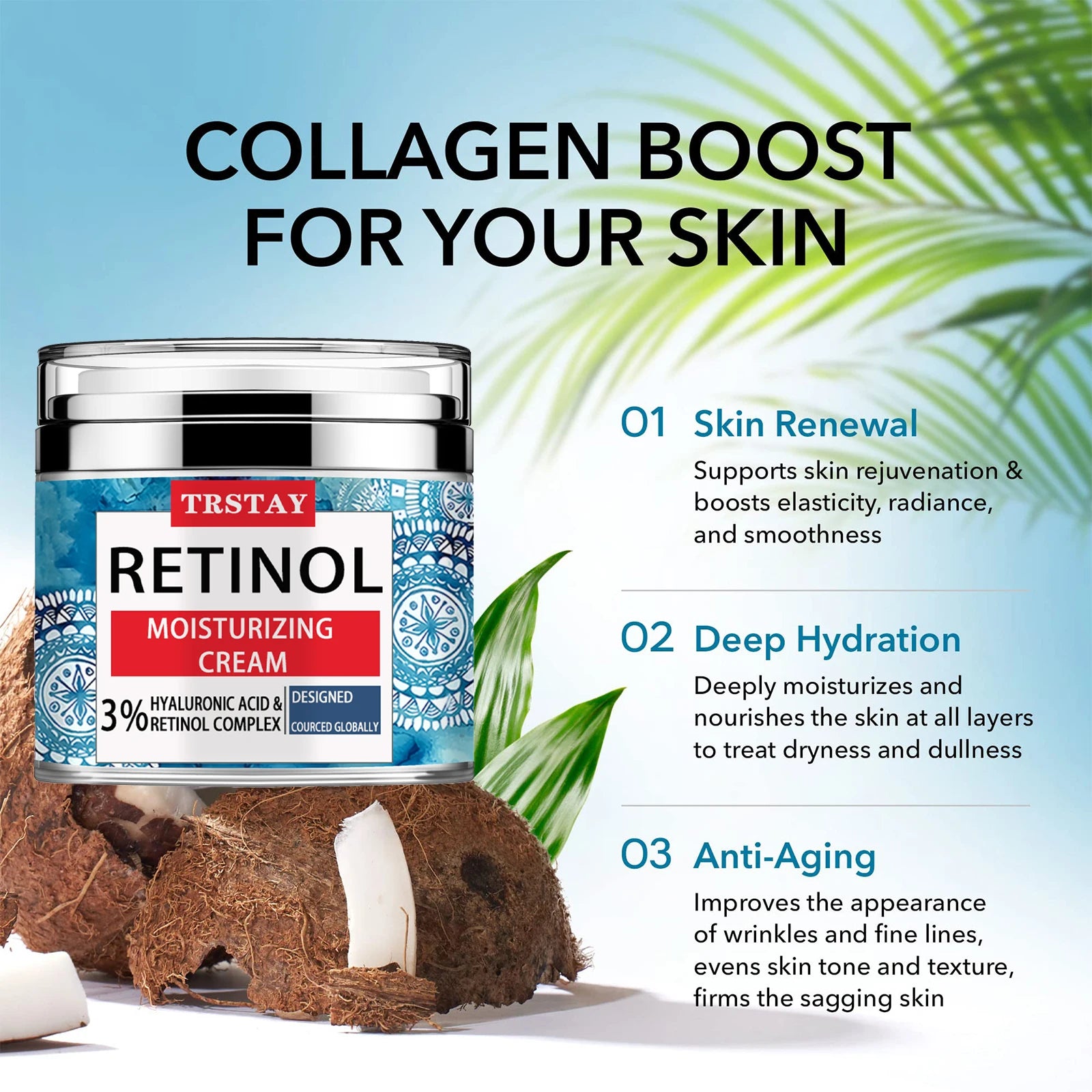 Retinol moisturizing face cream, mild and non irritating, moisturizes and nourishes the skin, leaving the skin soft and delicate Peaceful Pleasures Health and Wellness