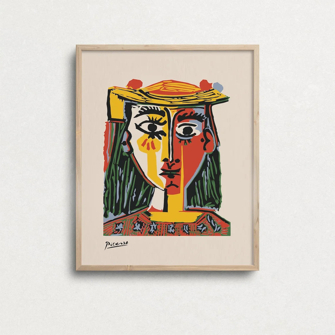 Picasso Exhibition poster, Picasso The Kiss Art Print, Gift Idea for friends, Picasso Exhibition Wall Art Decor, Famous Artist Peaceful Pleasures Health and Wellness WS10134-4 50x70cm Unframed