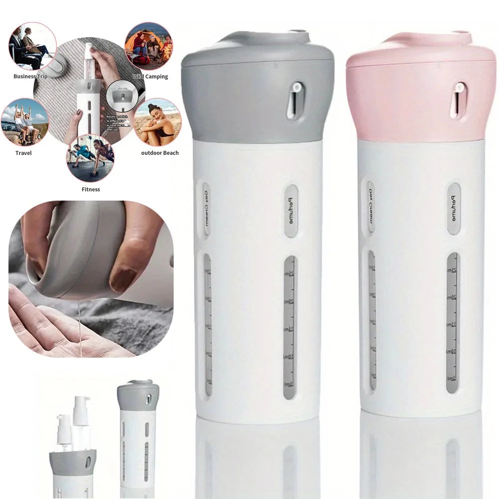 4-in-1 Refillable Travel Dispenser Bottles – Shampoo & Lotion