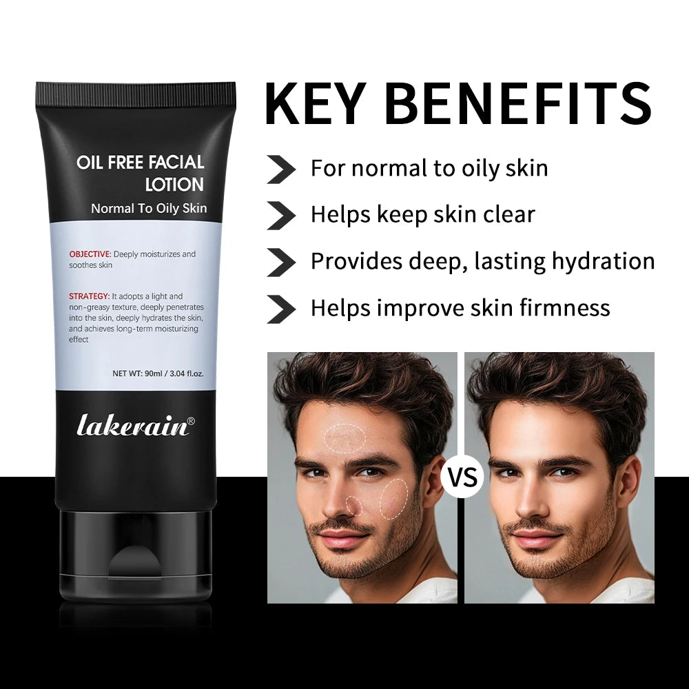 Men’s Oil Free Hydrating Facial Lotion Deep Moisturizer Oil Control Exfoliating Blackhead Remover Firm Skin Care For Normal Oily Peaceful Pleasures Health and Wellness