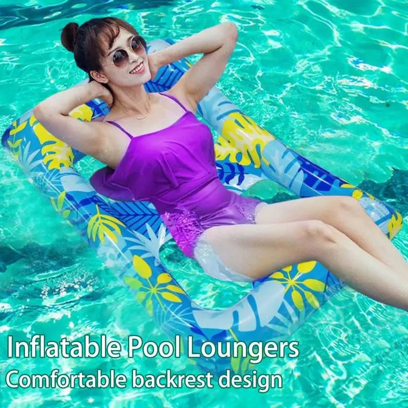 Inflatable Pool Float Lounge Chair with Backrest | Adults