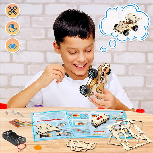 DIY Wooden RC Car Kit – STEM Science Toy for Kids 14+ STEM Assembly Kit Peaceful Pleasures Health and Wellness