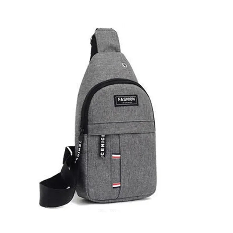 Men's fashionable, convenient, casual, waterproof, adjustable shoulder strap, large capacity waist bag suitable for outdoor acti Peaceful Pleasures Health and Wellness Gray
