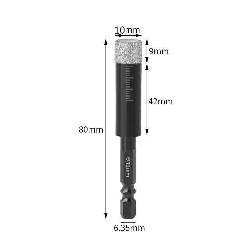 New 6/8/10/12mm Heavy-Duty Diamond Drill Bit Set Vacuum Brazed Hex Diamete for Porcelain Granite Marble Tile Drilling Bits Set Peaceful Pleasures Health and Wellness 10mm