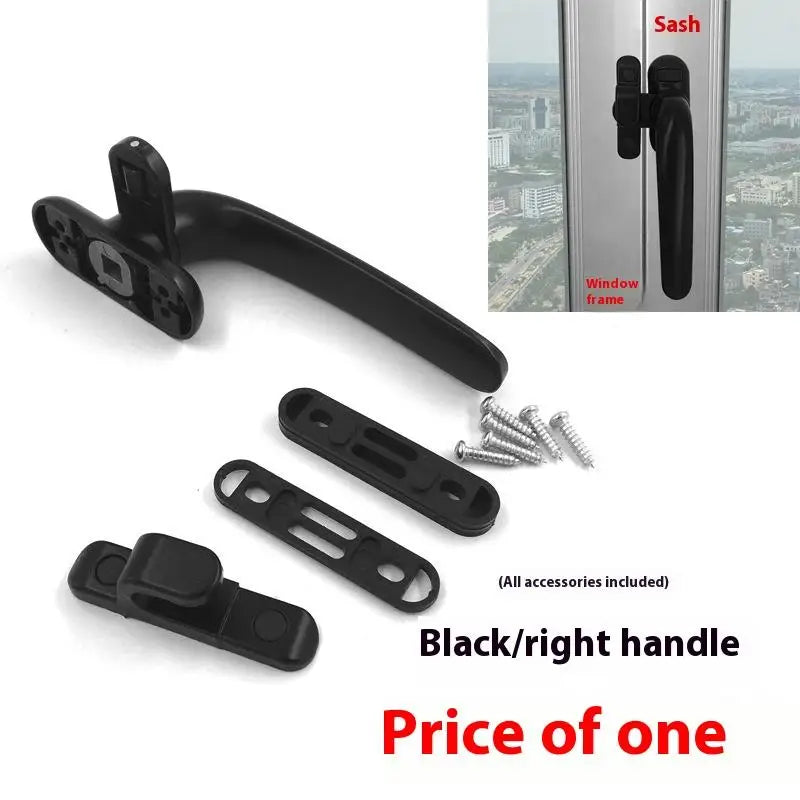 New Thickened Aluminum Alloy Window Handle Casement Window Seven-Character Handle Outside Open Window With Lock Handle Peaceful Pleasures Health and Wellness A4