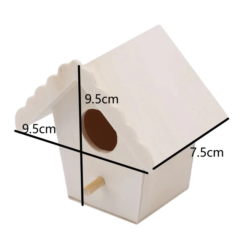 Wood Bird Nesting Box for Parakeets, Budgies & Lovebirds