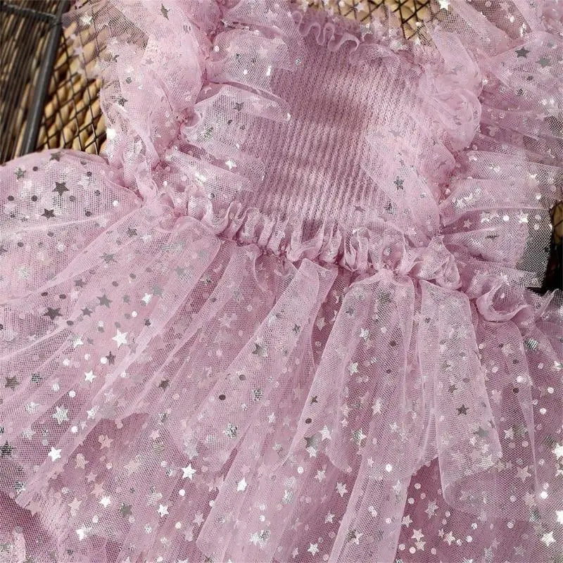 Newborn Tulle Dress Bowknot & Star Charm | Baby Photo Outfit