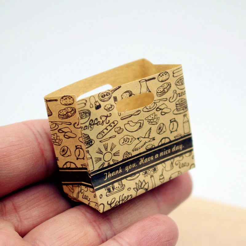 1/12 Dollhouse Mini Bread Bags | Cowhide Paper Accessories 2pcs