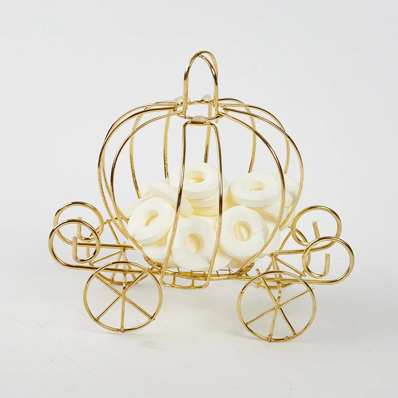 Golden Pumpkin Carriage Candy Box – Party Favor & Gift