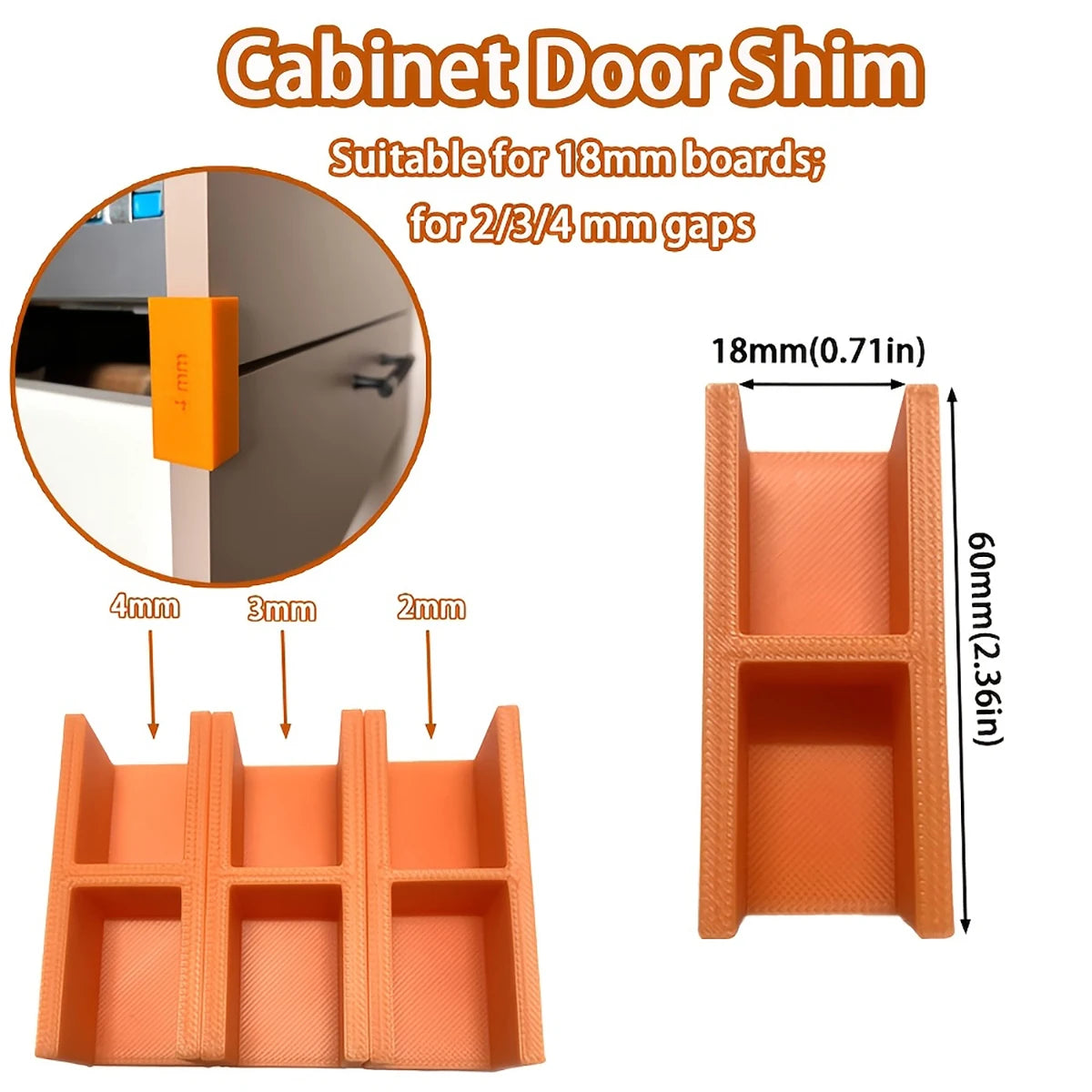 Cabinet Door Shim Spacer 2 3 Adjustable Wood Panel Gap Alignment