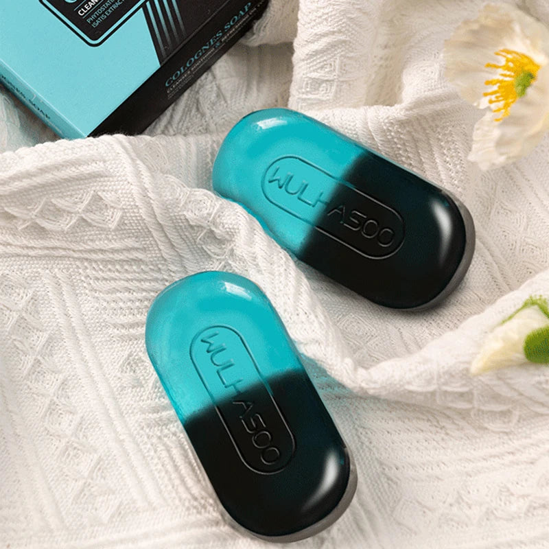 Two Colours Cologne Handmade Soap Lightly fragranced Lathering removes excess oil leaving skin naturally clean and refreshed Peaceful Pleasures Health and Wellness