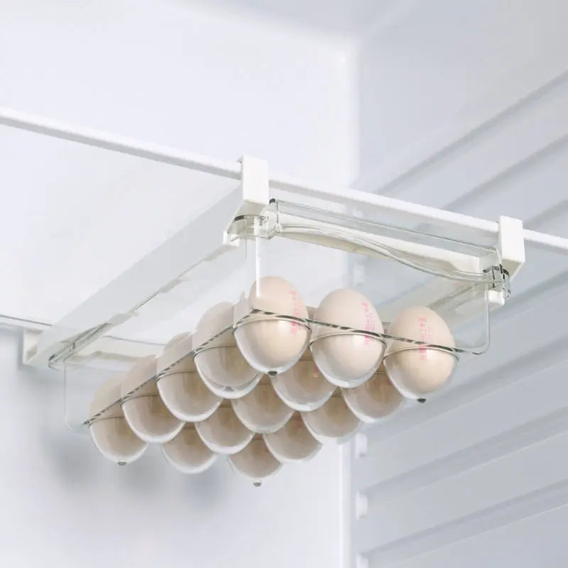 Kitchen Fruit Food Storage Box Plastic Clear Fridge Organizer Slide Under Shelf Drawer Box Rack Holder Refrigerator Drawer