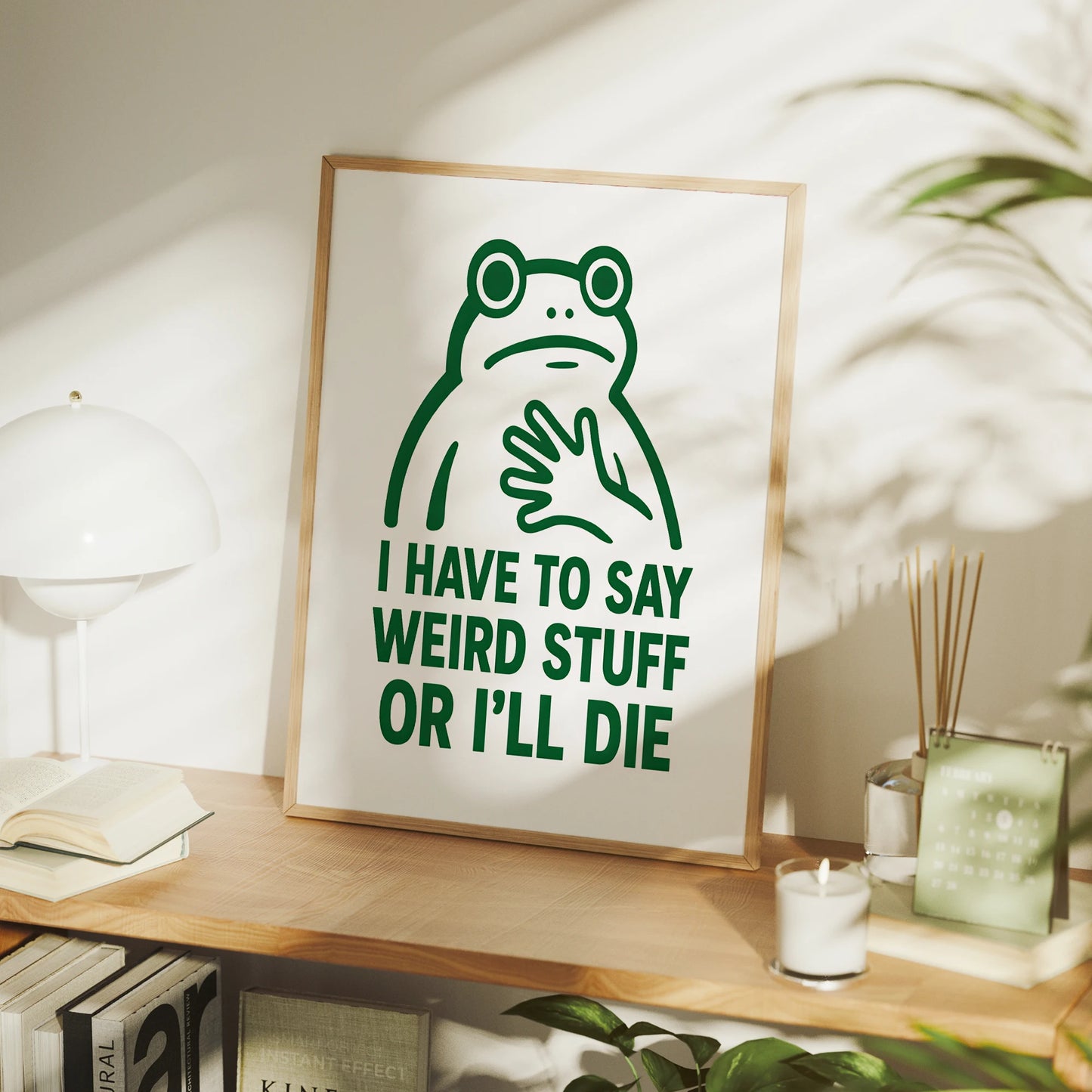 Retro Funny Frog Meme Ink Painting Wall Art Prints Canvas Painting Poster Picture For Living Bedroom Dining Room Home Decor Gift Peaceful Pleasures Health and Wellness