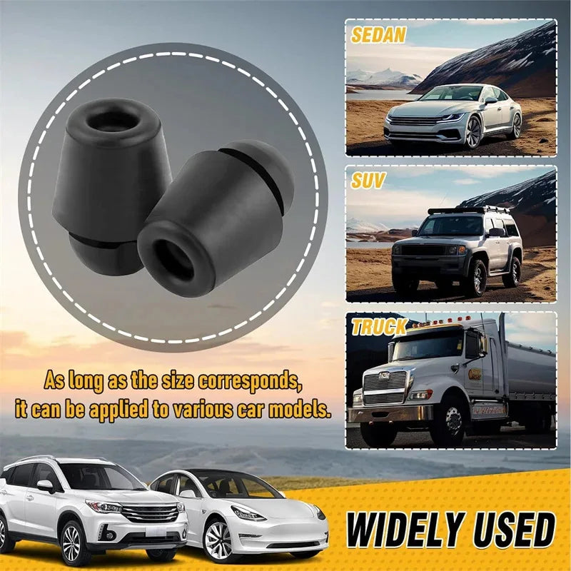 10-Pack Black Rubber Car Door Buffer Bumper Cushion Pads
