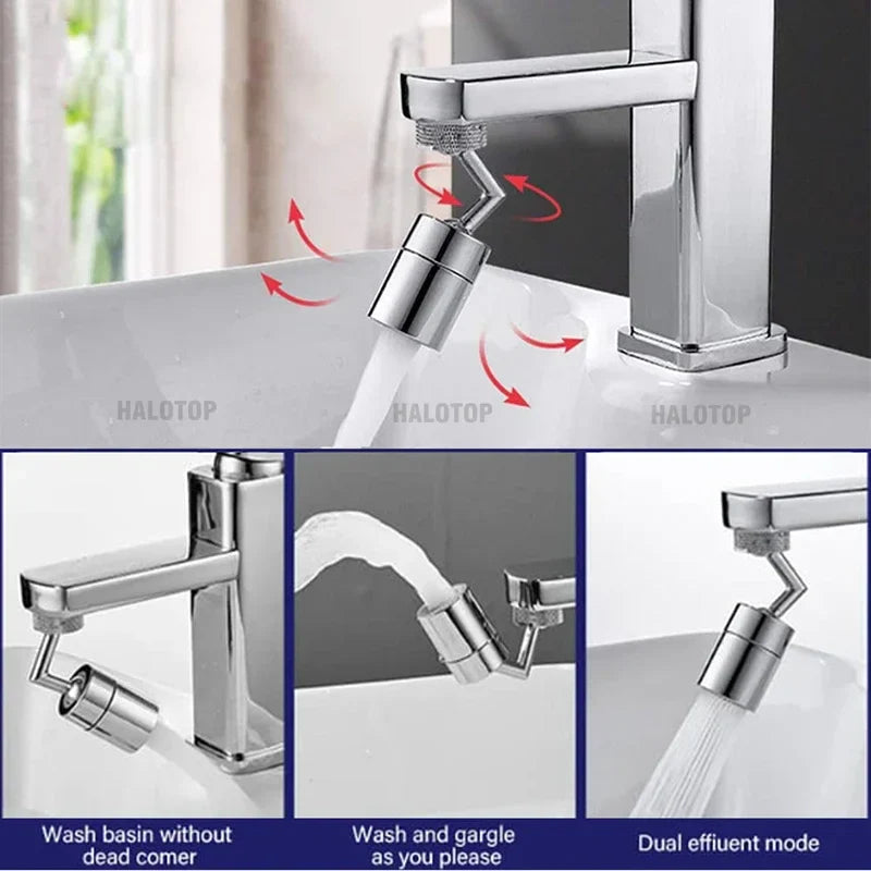 720° Rotating Faucet Extender – Splash-Proof Sprayer Aerator