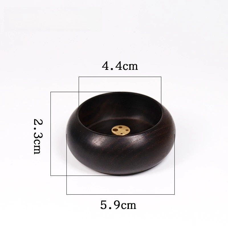 Solid Wood Incense Holder & Ash Catcher Bowl – 4-Hole Incense Burner for Meditation, Yoga, Living Room & Tea House