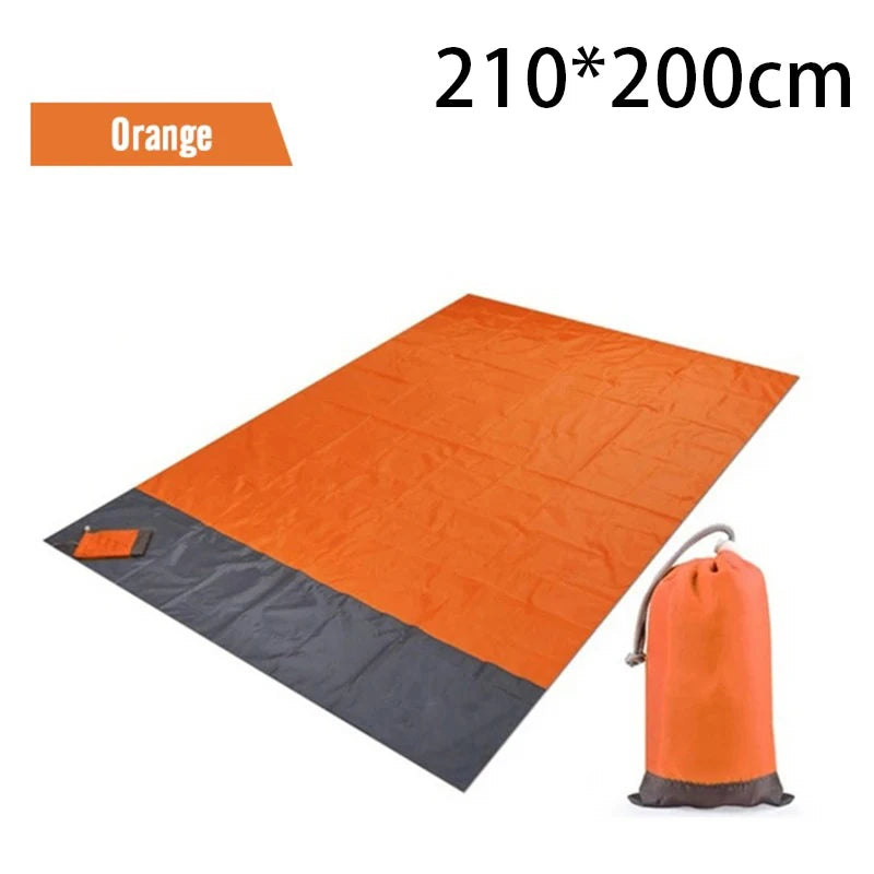 Waterproof Picnic Mat Outdoor Beach Mat Folding Portable Camping Mat Gingham Moisture Proof Lightweight Blanket with Pocket Peaceful Pleasures Health and Wellness Orange Grey 20x21dm