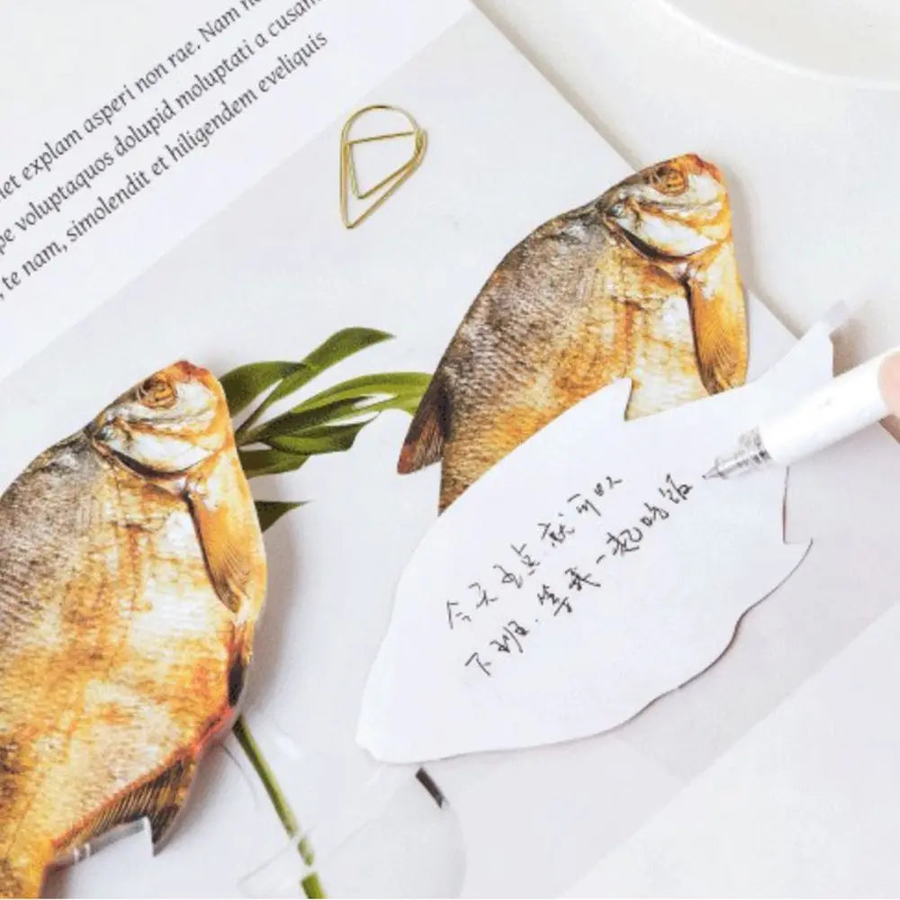 Japanese Style Notepad Students Gift Simulation Fish Meat Sticky Notes Self-Adhesive Pads School Stationery Supplies Memo Pad Peaceful Pleasures Health and Wellness