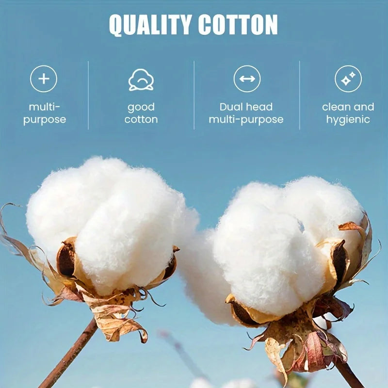 1000Count Cotton Swabs - Bamboo Sticks Cotton Swabs For Ears - Double Round Thick Cotton Buds Suitable For Makeup And Cleaning Peaceful Pleasures Health and Wellness