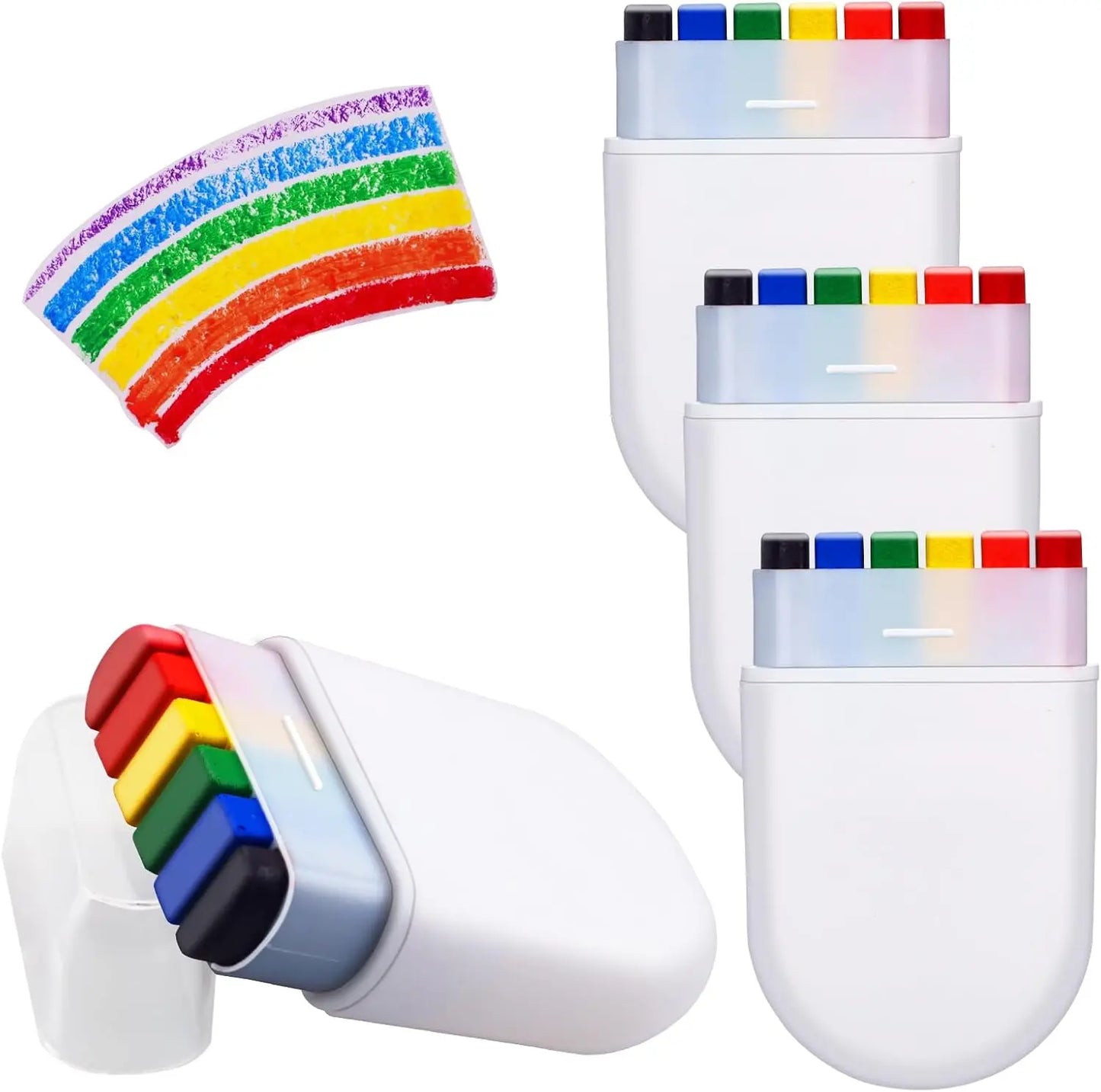 Rainbow Crayon Paint Rainbow Birthday Party Colourful Theme Party Accessories Party Family Costume Gift Pocket Size Peaceful Pleasures Health and Wellness WHITE 4PCS