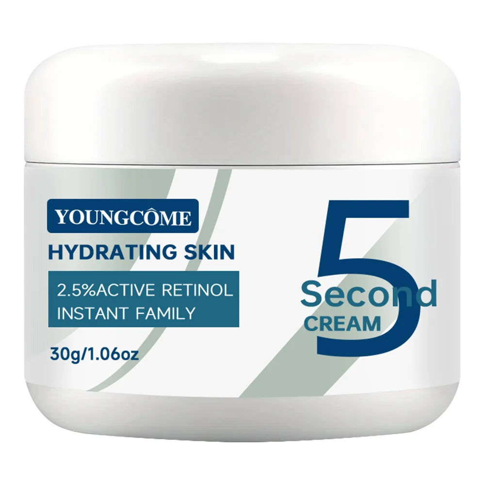 5 Seconds Retinol Anti-Wrinkle Cream Instant Anti Aging Line Fade Cream Firming Face Fine Skin Moisturizing Care Lifting Cream Peaceful Pleasures Health and Wellness 30g