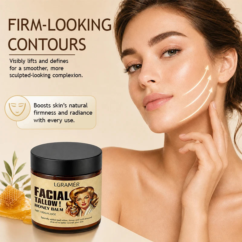 30g/60g/120g Facial Tallow Honey Balm Cream Natural Beef Tallow Face Cream with Olive Oil,Moisturizing & Nourishing for Dry Skin Peaceful Pleasures Health and Wellness