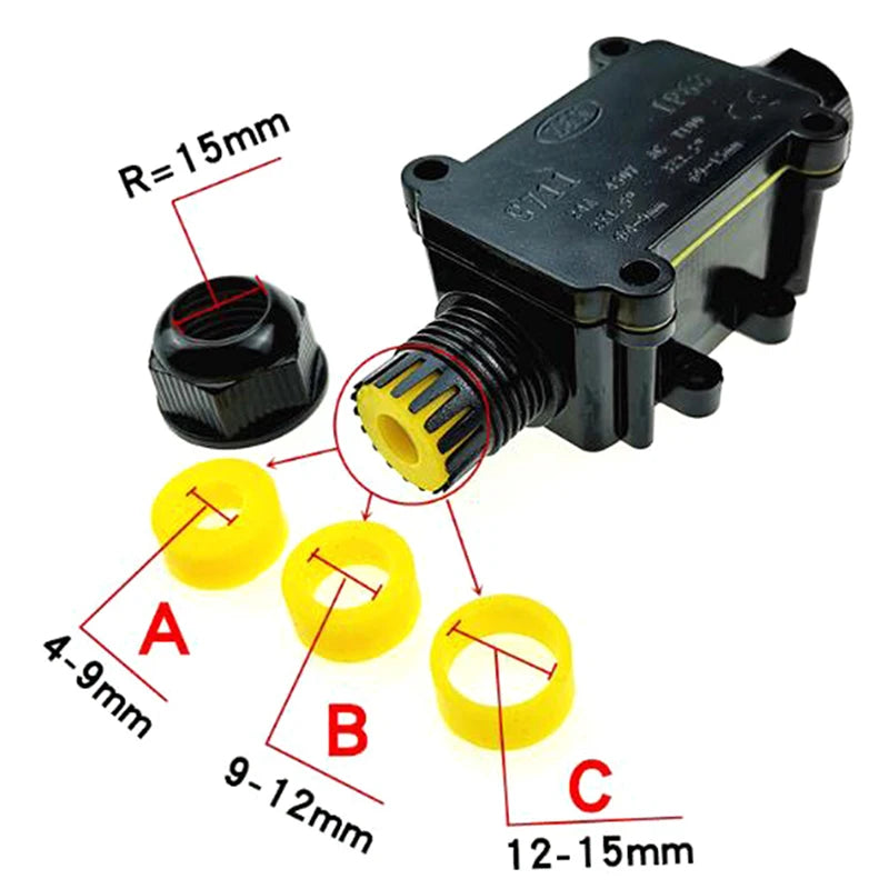 2 Way Waterproof Electrical Junction Box For Outdoor Lighting Cable IP68 Peaceful Pleasures Health and Wellness