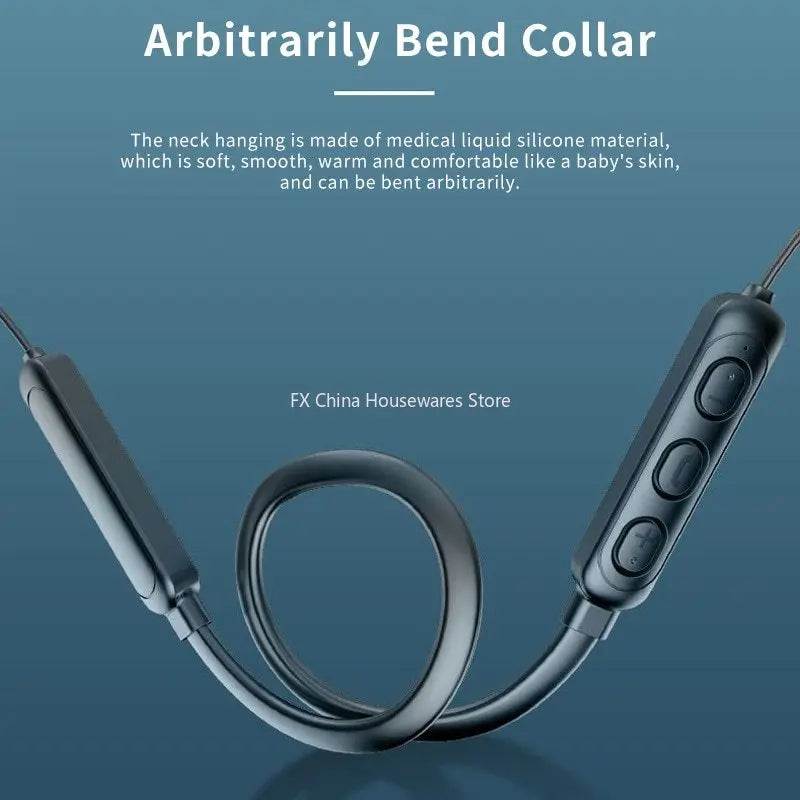 Wireless 9D Bluetooth Headset NeckHanging Stereo Noise Reduction Universal 5.0 Sports Headset Microphone Peaceful Pleasures Health and Wellness