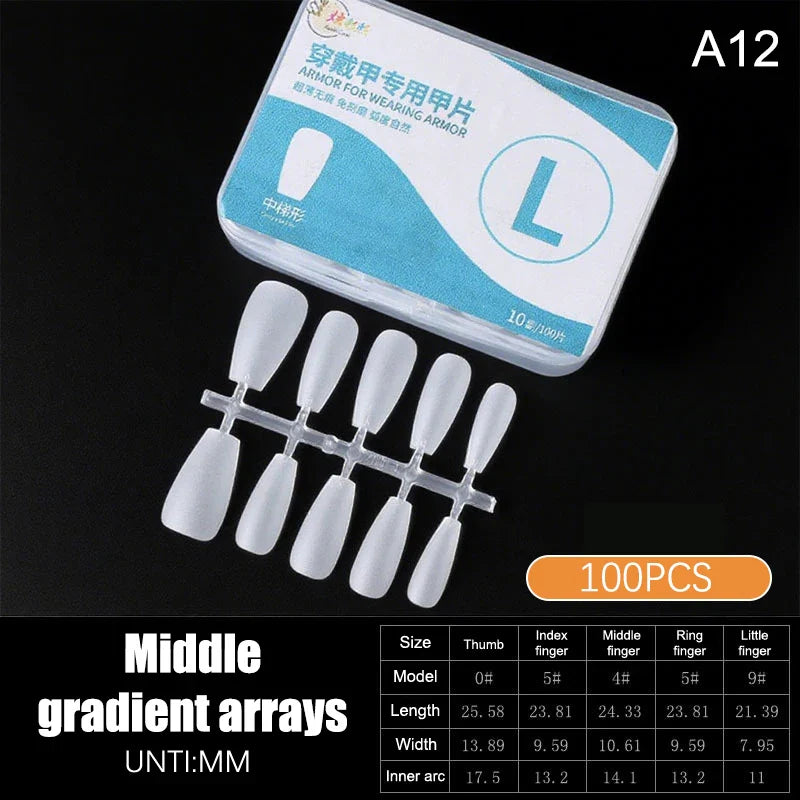 100pcs Clear Press-On Nail Tips – Full Cover Ultra-Thin False Nails