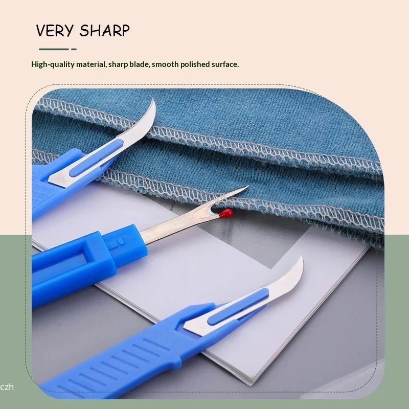 5-Piece Blue Seam Ripper Kit with Scissors | Stitch Remover Set