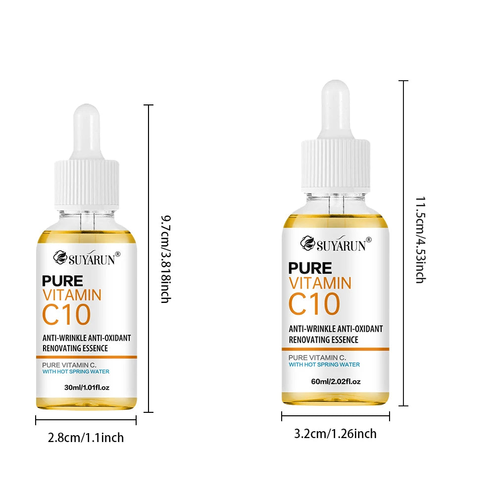 SUYARUN 10% Vitamin C Serum for Face - Brightening Anti-Aging Treatment, Dark Spot Corrector with Hyaluronic Acid & Vitamin E. Peaceful Pleasures Health and Wellness