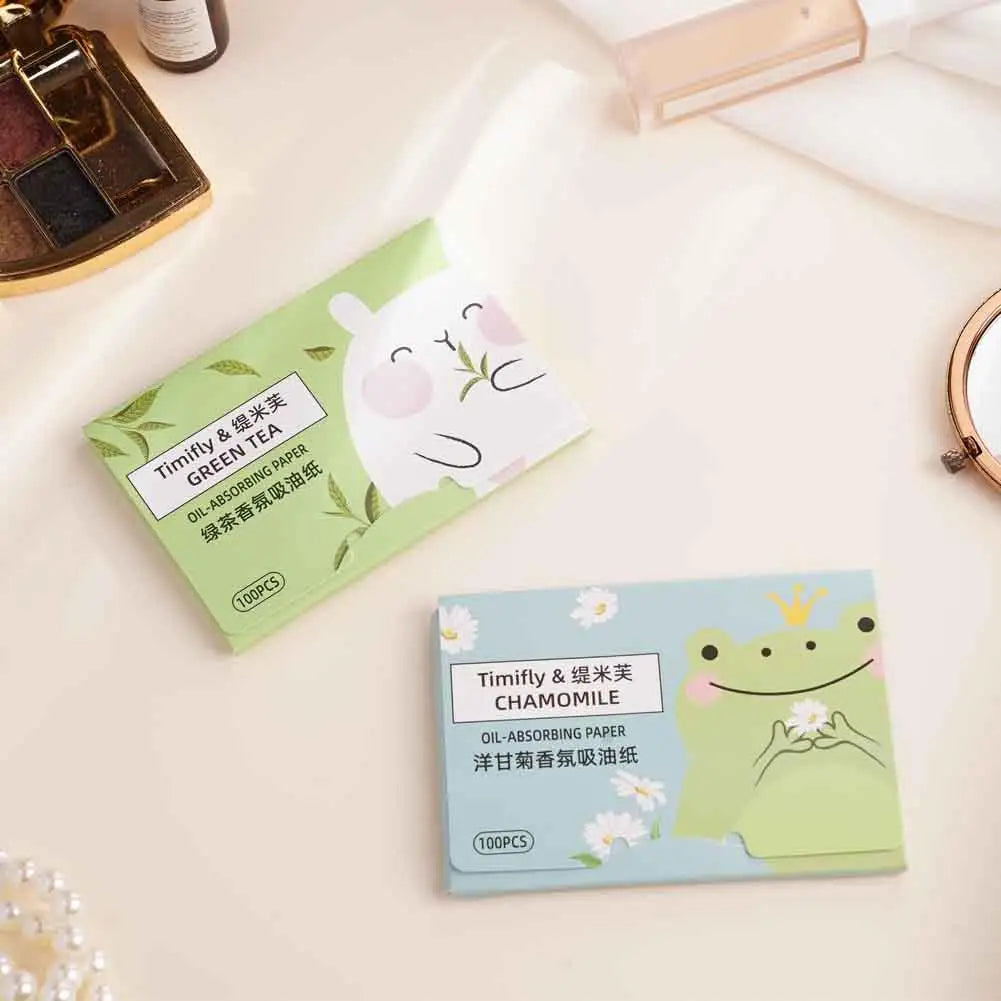 Green Tea Facial Oil Absorbing Sheets 100 Pcs | Blotting Paper