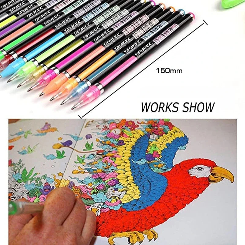 Metallic Glitter Gel Pens 12/24 Colors – Art, Journals & School